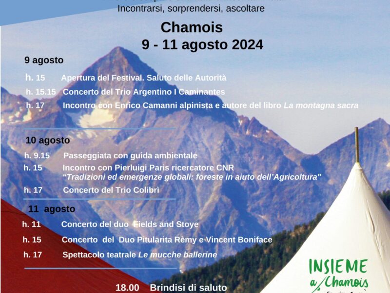 La quarta edizione del Festival Alt(r)iAscolti a Chamois dal 9 all’11 agosto.